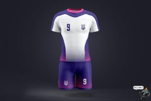 运动服足球田径体育运动员团队服装贴图效果展示样机PSD模板素材-设计猿