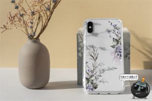 苹果iPhoneXs手机壳外壳硬壳圆边图案贴图模型样机PSD模板PS素材-设计猿