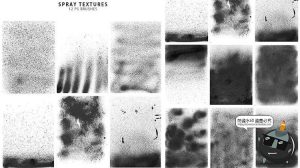 墨迹喷漆喷雾喷洒涂鸦做旧笔画圆点喷绘效果ABR格式PS笔刷素材-设计猿