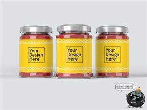 玻璃罐扭盖铁盖透明玻璃瓶标签贴图智能PSD模板Mockups样机PS素材-设计猿