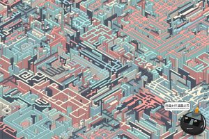 2.5D等距迷宫积木纵横交错复杂斜视角游戏背景AI矢量JPG图片素材-设计猿