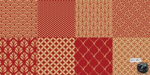 传统中式古典新年喜庆大红色无缝图案包装印刷底纹背景AI矢量素材-设计猿