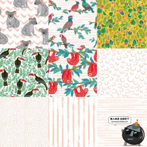 森系花卉动物植物图案火烈鸟无缝背景印花印刷AI矢量PNG免扣素材-设计猿