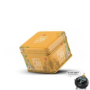 圆角正方形四边形铁盒礼盒茶叶包装盒样机PSD模板素材PS文创样机-设计猿