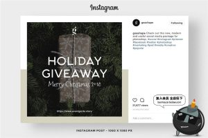 圣诞冬季主题海报广告贴图正方形照片图文排版PSD模板PS素材合集-设计猿