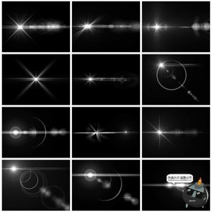 太阳光耀光效光晕光线四射效果后期叠加效果背景PNG免抠PS素材-设计猿