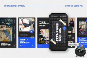 潮流复古做旧胶带街头潮牌酷痞图文排版版式源文件PSD模板PS素材-设计猿