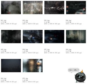 窗户雨水玻璃雨滴水迹照片叠层素材PNG免抠ABR笔刷后期合成PS素材-设计猿