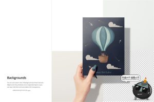 手持贺卡明信片卡片请柬礼品信函智能贴图展示样机PSD模板PS素材-设计猿