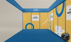 展厅展台展览会快展VI品牌企业智能贴图展示样机PSD模板PS素材-设计猿