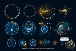 新能源智能汽车自动驾驶仪表盘屏幕HUD概念车机UI组件PSD模版素材-设计猿