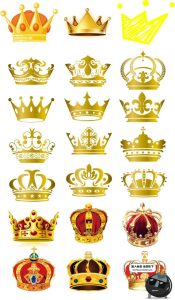 卡通手绘国王皇冠王冠婚礼图欧式卡通黄冠手账免抠图PNG免抠素材-设计猿