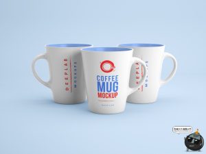 咖啡杯马克杯快餐早餐杯饮料茶漱口杯展示模型PSD模板样机PS素材-设计猿