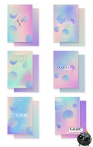 梦幻系柔和清新渐变抽象几何风格装饰背景卡片封面Ai矢量设计素材-设计猿