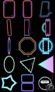 霓虹灯光发光霓虹灯效果招牌边框装饰PNG免抠图片PS后期合成素材-设计猿