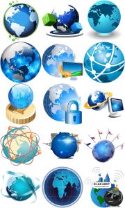 蓝色商务科技科幻信息线条网络地球抽象装饰元素png免抠设计素材-设计猿