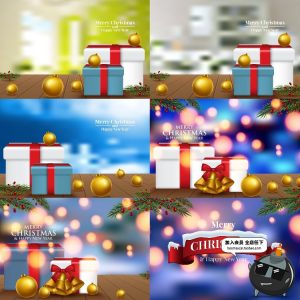 精美圣诞节主题水晶球背景圣诞节木板背景海报广告AI矢量设计素材-设计猿