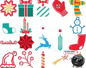 可爱卡通手绘圣诞节包装印刷背景填充图案印刷AI矢量PNG免抠素材-设计猿