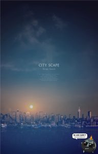 繁华现代发达城市天空夜景夜空地产广告海报背景PSD模板设计素材-设计猿