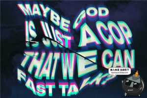 抽象艺术融化迷幻扭曲失真霓虹炫彩色文字效果PSD模板样式PS素材-设计猿