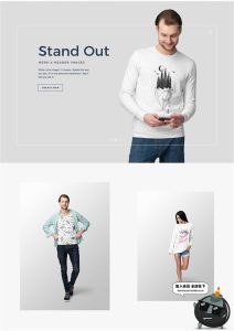 T恤服装样机合集衬衫卫衣长袖男女展示样机智能贴图PSD模板PS素材-设计猿