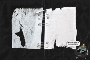 106款街头铁刺锁链别针金属铁网荆棘做旧撕裂纸张PNG合成PS素材-设计猿