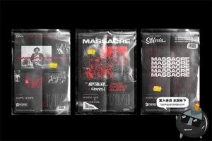 潮流透明气泡膜塑料袋CD光盘磁带包装不干胶贴纸装饰合成PSD素材-设计猿