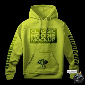 潮流潮牌连帽套衫卫衣上衣衣服贴图服饰样机效果展示PSD模板素材-设计猿