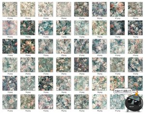 森系底纹复古宫廷植物花卉图案包装背景印花平铺底纹JPG图片素材-设计猿