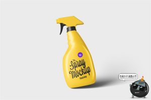 清洁剂喷雾瓶去污去油厨房洗洁精用品贴图包装样机PSD模板PS素材-设计猿