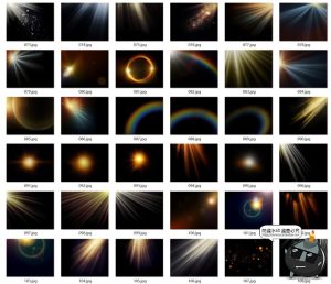 光束光效阳光彩虹镜头光晕耀斑散景背景覆盖叠加JPG图片合成素材-设计猿