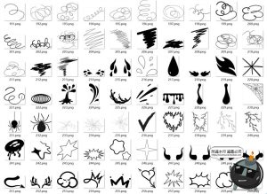 潮流创意街头乱涂手绘插画涂鸦标记符号拼贴PNG图案免抠图片素材-设计猿