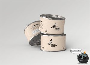 金枪鱼食品鲱鱼金属罐头压缩密封真空包装贴图样机PSD模板PS素材-设计猿