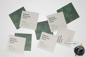 正方形艺术纸片名片卡片传单宣传广告贴图智能样机PSD模板PS素材-设计猿