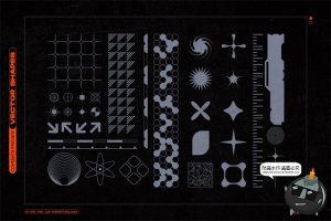 科幻机能赛博朋克潮流科技潮牌抽象几何图形标AI矢量PNG免抠素材-设计猿