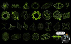 等距线性网格网络人工智能科幻3D立体几何图形AI矢量PNG免抠素材-设计猿