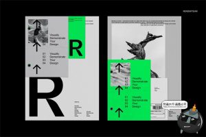 潮流物料品牌LOGO文件夹画册信纸名片展示贴图PSD样机模板PS素材-设计猿