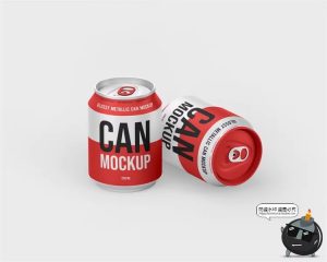 250ml迷你易拉罐小瓶装能量饮料金属瓶子包装样机PSD模板PS素材-设计猿