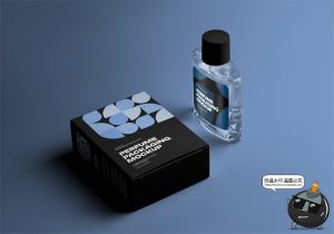 长方形纸盒美妆香水古龙水香氛产品包装带盒子样机PSD模板PS素材-设计猿