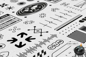 赛博朋克潮流科幻几何logo符号图形装饰元素AI矢量PNG免抠图素材-设计猿