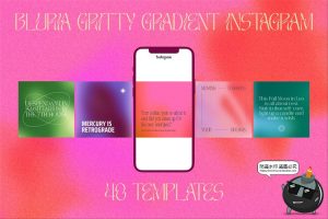 弥散光排版全息彩虹渐变几何图形渐变模糊竖海报封面PSD模板素材-设计猿