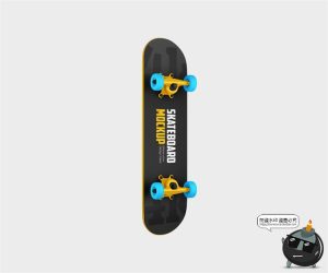 户外滑板单板滑轮板模型极限运动品牌logo贴图样机PSD模板PS素材-设计猿