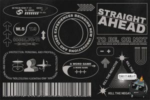 复古酸性Y2K风抽象艺术图形徽标LOGO图标图形AI矢量PNG免抠PS素材-设计猿