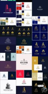 建筑行业logo房地产房子工程几何图标品牌标志图形模板AI矢量素材-设计猿