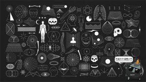 Y2K赛博朋克线框抽象复古几何图形酸性科幻元素AI矢量PNG免抠素材-设计猿