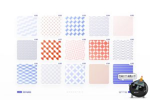 时尚简约抽象几何JPG图形无缝底纹拼接印花AI图案PAT+PNG+PSD素材-设计猿