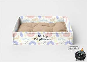宠物用品猫窝狗窝睡窝logo印花效果图vi提案展示贴图样机PSD素材-设计猿