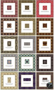 传统民族风经典瓷砖方形围边转角装饰边框图案底纹AI矢量印花素材-设计猿