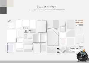 场景vi创作剪切拼贴桌面办公装饰元素png免抠图PSD模板素材合集包-设计猿