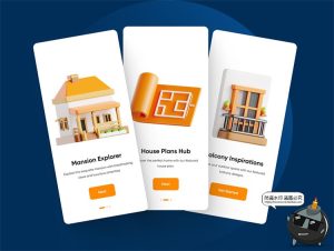 房地产房屋建筑营销演示3D图标icon标志png免抠obj图片blend素材-设计猿